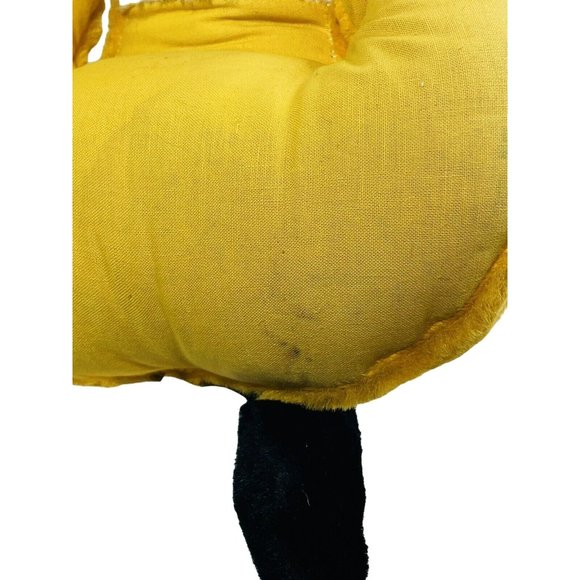 22" Carnival Plush Large Classic Orange White Hard Cuddly Dog & Bow Rare Vintage - Picture 8 of 12